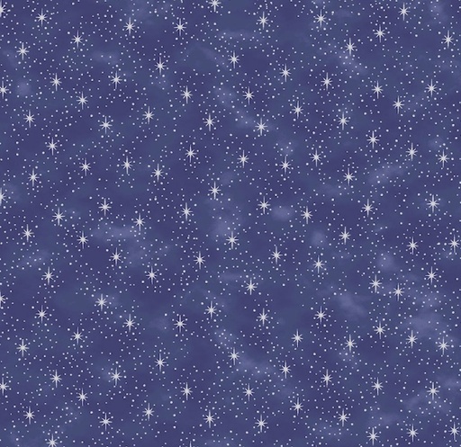 [BLAN-4592-601] We Love Christmas Stars with Metallic Blue by Stof Fabrics for Blank Quilting