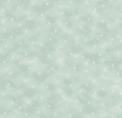 [BLAN-4592-820] We Love Christmas Stars with Metallic Dusty Green by Stof Fabrics for Blank Quilting