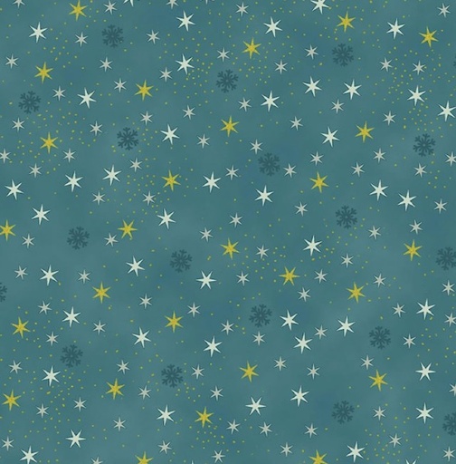 [BLAN-4592-020] Christmas Stars Star Teal by Stof Fabrics for Blank Quilting