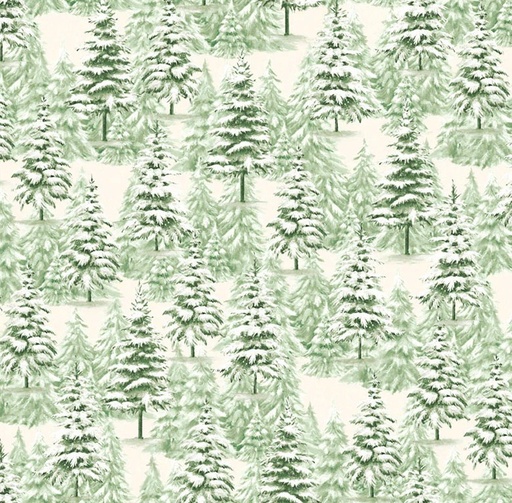 [PB-5817-EG] Believe Packed Trees Green by Sarah Summers for P&B Textiles