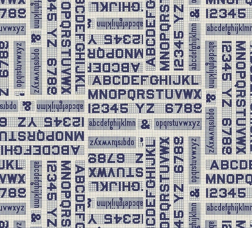 [FR-PWTH295-INGO] Palette Indigo Typography Indigo by Tim Holtz for Free Spirit Fabrics