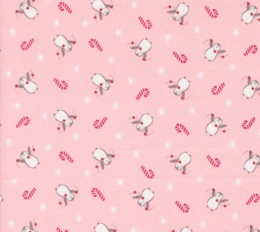 [MOD-3062-16] A Very Sweet Christmas Penguin Party Pink by Bunny Hill Designs for Moda Fabrics