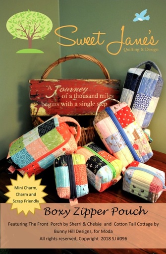 [SJ-096] Boxy Zipper Pouch Pattern from Sweet Jane's Quilting & Design