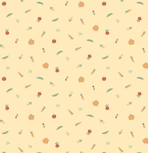 [NOR-27820-52] Quack Quack Moo Mini Vegetables Yellow by Emily Wenk for Northcott Fabrics