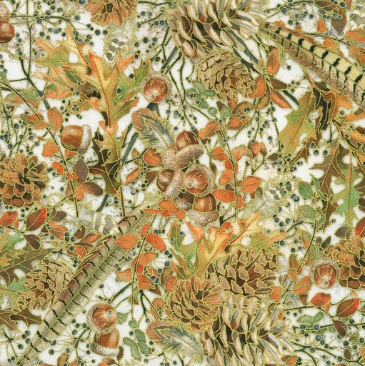 [KAUF-22964-479] Warm Welcome Pinecones Acorn by Lynnea Washburn for Robert Kaufman