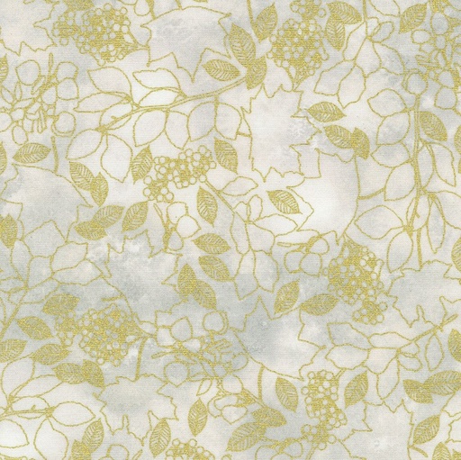 [KAUF-22967-155] Warm Welcome Leaves Stone by Lynnea Washburn for Robert Kaufman