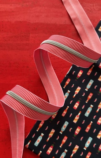 [SASS-KIT-17N] Red and Light Pink Stripe Zipper Tape from Sassafras Lane Designs (copy)