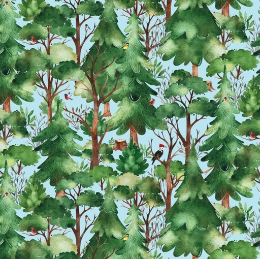 [ES-726-BLUE] Who Lives in the Woods Woods Blue from Elizabeth Studios