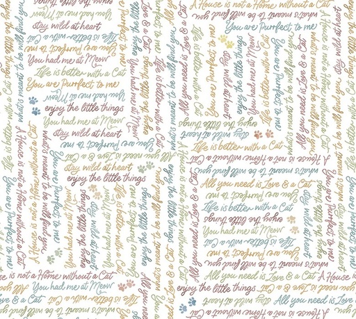 [WF-54592-1] Petal and Purr You had me at Meow White by Whistler Studios for Windham Fabrics