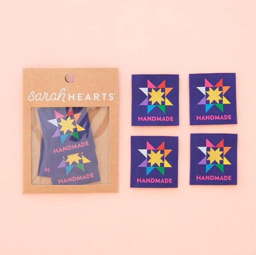 [SH-LP-236] Handmade Quilt Star Large Woven Labels from Sarah Hearts