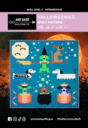 [AEQ-HW-0325] Halloweenies Quilt Pattern from Art East Quilting Company