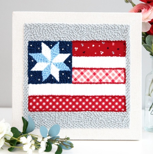 [KBD-KPNK-1018] Stars & Stripes Forever Punch Needle Embroidery Kit from Kimberbell