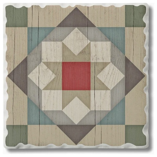 [CA-O2O1-633] Barn Quilts Barn Star Square Absorbent Stone Coaster
