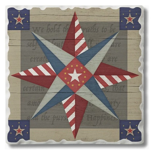 [CA-O201-632] Barn Quilts American Guiding Star Absorbent Stone Coaster