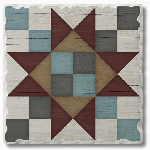 [CA-O201-637] Barn Quilts Friendship Star Absorbent Stone Coaster