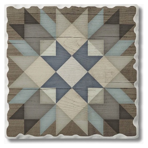 [CA-O201-640] Barn Quilts Starburst Absorbent Stone Coaster
