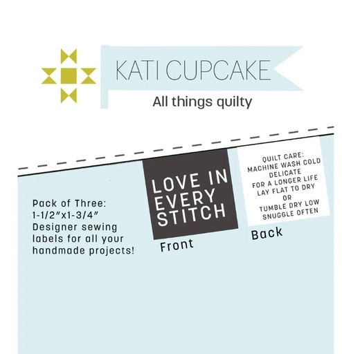 [KC-264] Love In Every Stitch Grey Sew In Labels from Kati Cupcake
