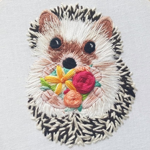 [JLE-HEDGE-EK] Hedgehog Embroidery Kit from Jessica Long Embroidery