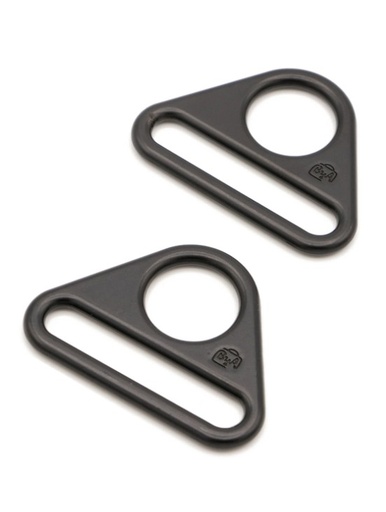[BA-HAR15TR-BMTWO] Triangle Ring Flat 1-1/2in Black Metal Set of Two