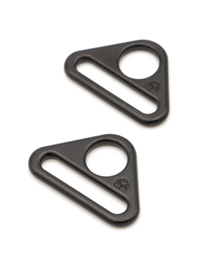 [BA-HAR1TR-BMTWO] Triangle Ring Flat 1in Black Metal Set of Two