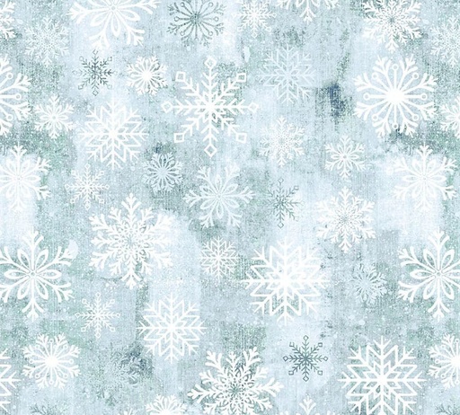 [SEF-8398-61] Snowburst Snowflake Toss Breeze Wide Back by Lilac Bee Designs for Studio E Fabrics