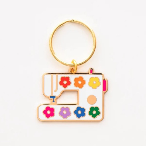[SH-KC-03] Daisy Sewing Machine Enamel Keychain from Sarah Hearts