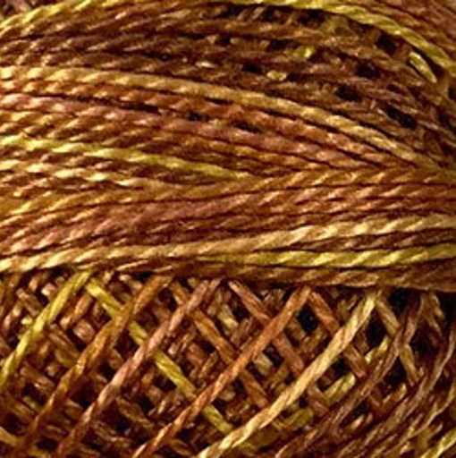 [VI-PC8-V4] Valdani V4 - Golden Browns Variegated, Perle Cotton Ball, Size 8