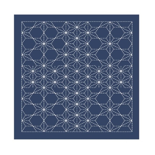 [SC-H2124] Sashiko Sampler Traditional Design Asa-no-ha Navy