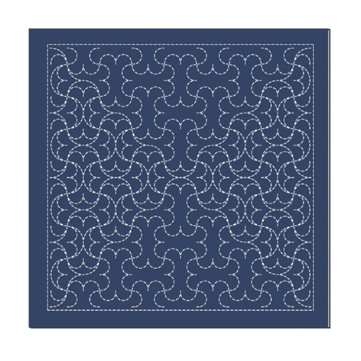 [SC-H2125] Sashiko Sampler Traditional Design Hanmaru-tsunagi Navy
