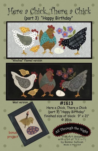 [AT-1613] Here a Chick, There a Chick Pattern - Part 3: Happy Birthday by Bonnie Sullivan