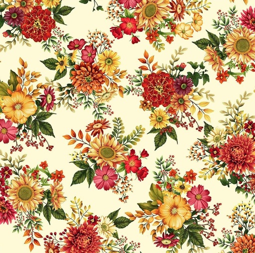 [SEF-8368-44] Autumn Fields Autumn Bouquets Cream by Art Loft for Studio E Fabrics