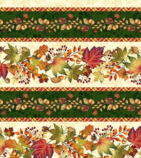 [SEF-8373-44] Autumn Fields Border Cream by Art Loft for Studio E Fabrics