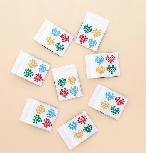 [RB-P178SIWL-19] Heartstitch Folded Woven Labels by Minki Kim