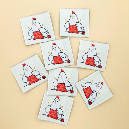 [RB-P178SIWL-22] Knitty Hen Woven Labels by Minki Kim