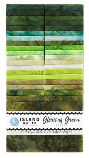 [LUM-GLRGRN-SP] Glorious Green Batiks Strip Pack from Lumin Fabrics