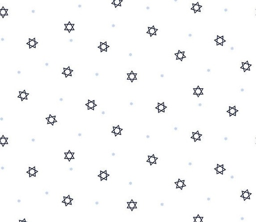 [SEF-8288-07] The Gift of Life Mini Star of David's White by Victoria Borges for Studio E Fabrics