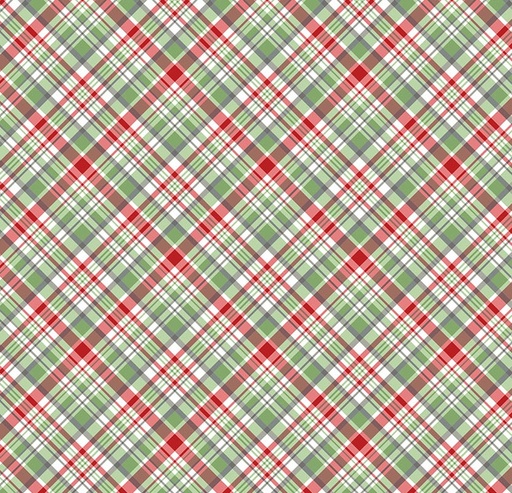 [NOR-28042-10] The Christmas Mouse Flannel Plaid White Multi by Sarah Summers for Northcott Fabrics