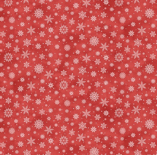 [NOR-28043-24] The Christmas Mouse Flannel Snowflake Red by Sarah Summers for Northcott Fabrics