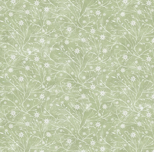 [NOR-28044-72] The Christmas Mouse Flannel Twig Blender Green by Sarah Summers for Northcott Fabrics