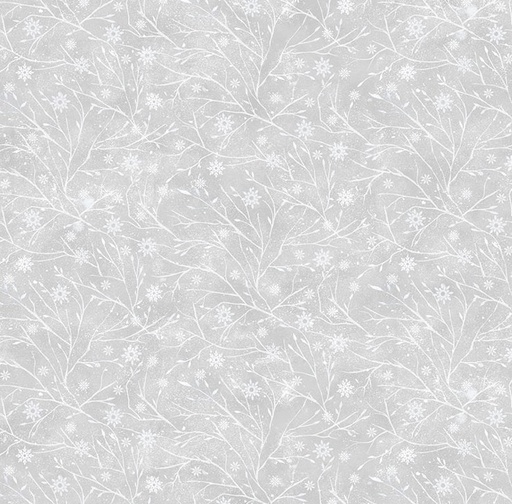 [NOR-28044-92] The Christmas Mouse Flannel Twig Blender Gray by Sarah Summers for Northcott Fabrics