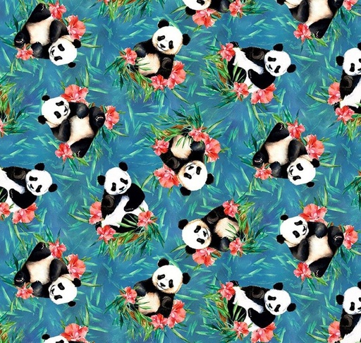 [BLAN-3973-77] Panda Paradise Tossed Pandas by Pattern Weave Studio for Blank Quilting