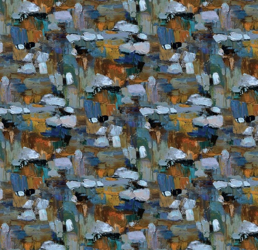 [NOR-28095-46] First Snow Bold Strokes Dark Blue by Iosif Derecichei for Northcott Fabrics