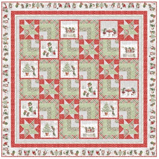 [PP-CabinStars] Cabin Stars Flannel Quilt Kit from Northcott