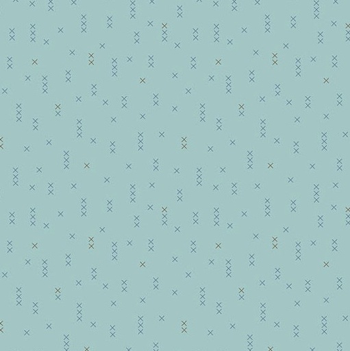 [AND-1613-B] Sewing Bird Cross Stitch Velvet by Laundry Basket Quilts for Andover Fabrics