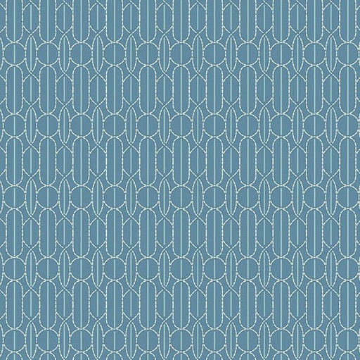 [AND-1614-B] Sewing Bird Pin Tuck Deep Indigo by Laundry Basket Quilts for Andover Fabrics