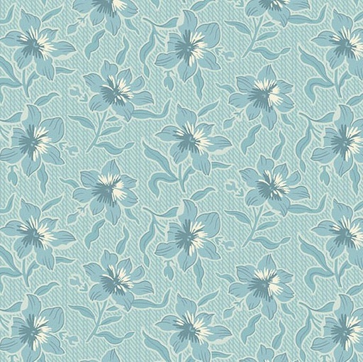 [AND-1604-B] Sewing Bird Lilly Glacier by Laundry Basket Quilts for Andover Fabrics