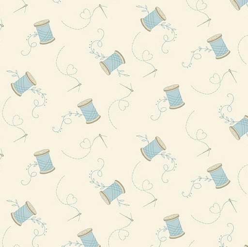 [AND-1605-L] Sewing Bird Needle and Thread Cotton by Laundry Basket Quilts for Andover Fabrics