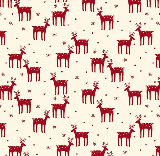[BLAN-4497-134] Nordic Noel Reindeer Cream by Stof Fabrics for Blank Quilting