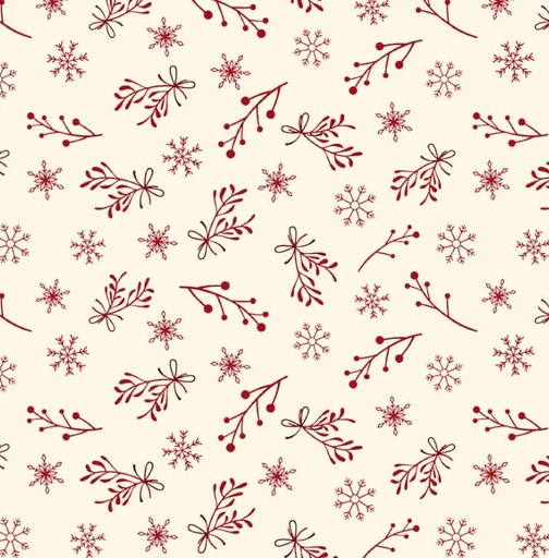 [BLAN-4497-136] Nordic Noel Mistletoe Cream by Stof Fabrics for Blank Quilting