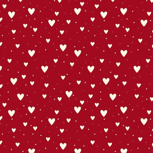 [BLAN-4497-140] Nordic Noel Heart Red by Stof Fabrics for Blank Quilting